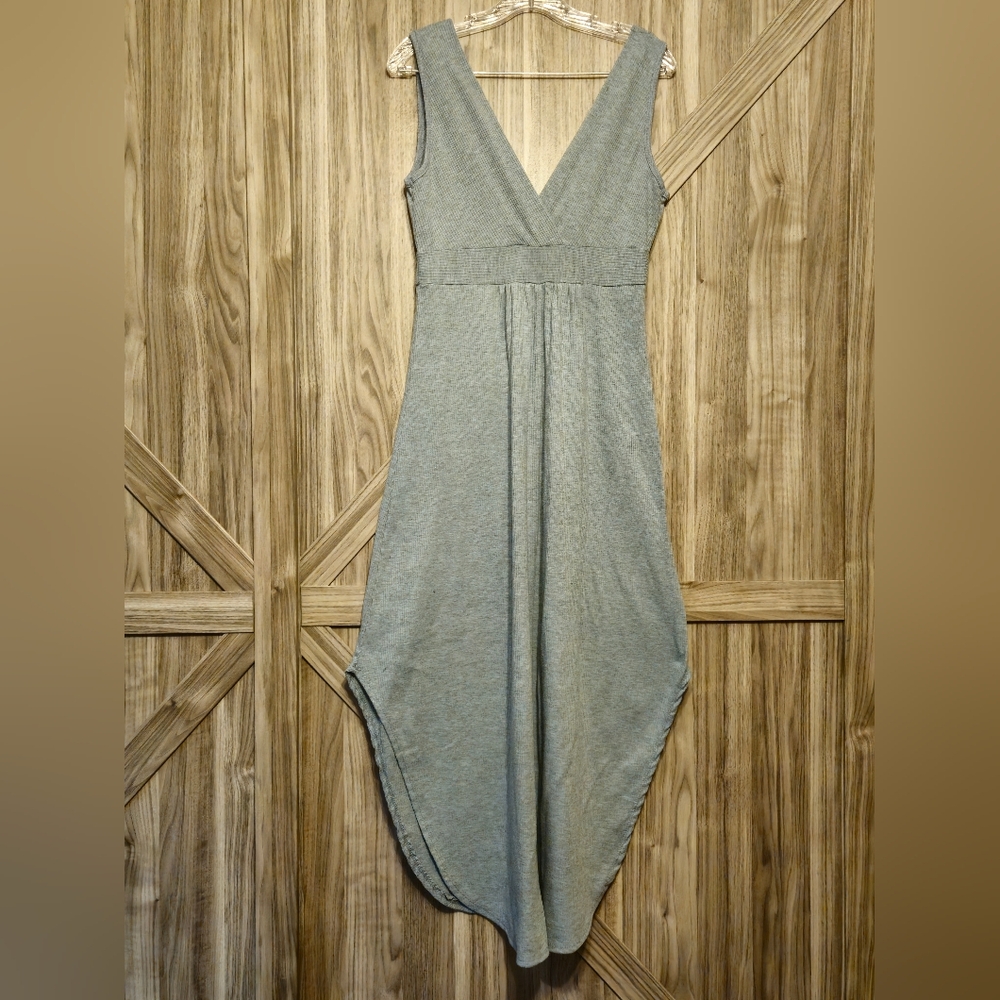 Casual Gray Sleeveless Ribbed Maxi Dress